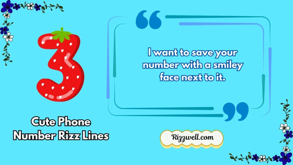Cute Phone Number Rizz Lines