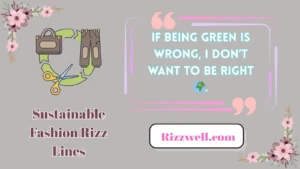 sustainable fashion rizz lines